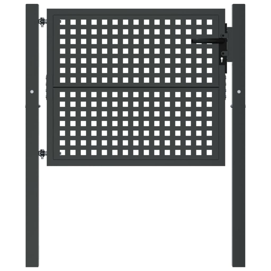 Vidaxl tuinpoort antraciet 100x75 cm staal