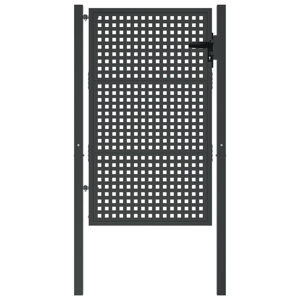 Vidaxl tuinpoort antraciet 100x125 cm staal