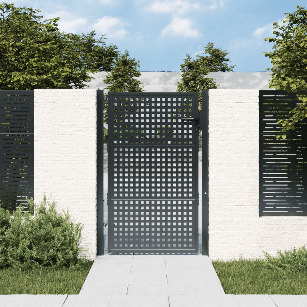 Vidaxl tuinpoort antraciet 100x125 cm staal