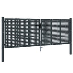 VidaXL Poort 300x125 cm staal antracietkleurig