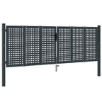 VidaXL Poort 300x150 cm staal antracietkleurig