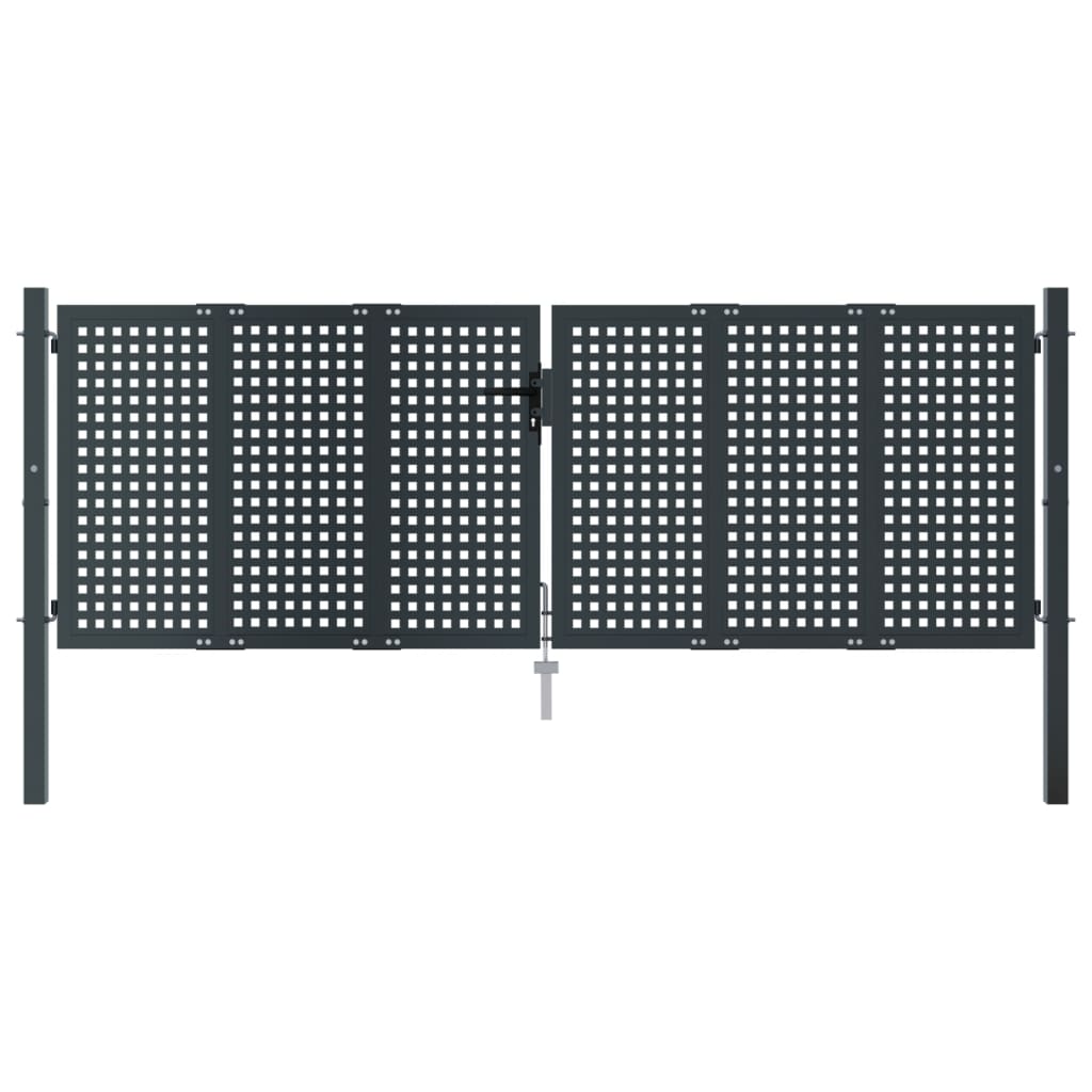 VidaXL Poort 300x150 cm staal antracietkleurig