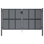 VidaXL Poort 300x150 cm staal antracietkleurig