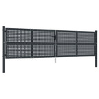 VidaXL Poort 400x125 cm staal antracietkleurig