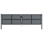 VidaXL Poort 400x125 cm staal antracietkleurig