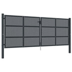 VidaXL Poort 400x175 cm staal antracietkleurig