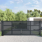 VidaXL Poort 400x175 cm staal antracietkleurig