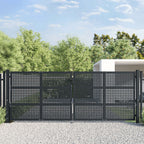VidaXL Poort 400x200 cm staal antracietkleurig