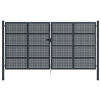 VidaXL Poort 400x225 cm staal antracietkleurig