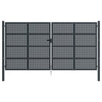 VidaXL Poort 400x250 cm staal antracietkleurig