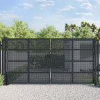 VidaXL Poort 400x250 cm staal antracietkleurig