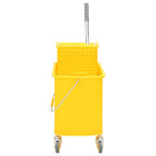 VidaXL Dweilemmer met wringer en wielen 20 L polypropeen geel