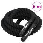 Vidaxl battle rope zwart 6 m 4,5 kg polyester