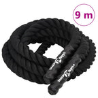 Vidaxl battle rope zwart 9 m 6,8 kg polyester