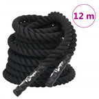 Vidaxl battle rope zwart 12 m 9 kg polyester