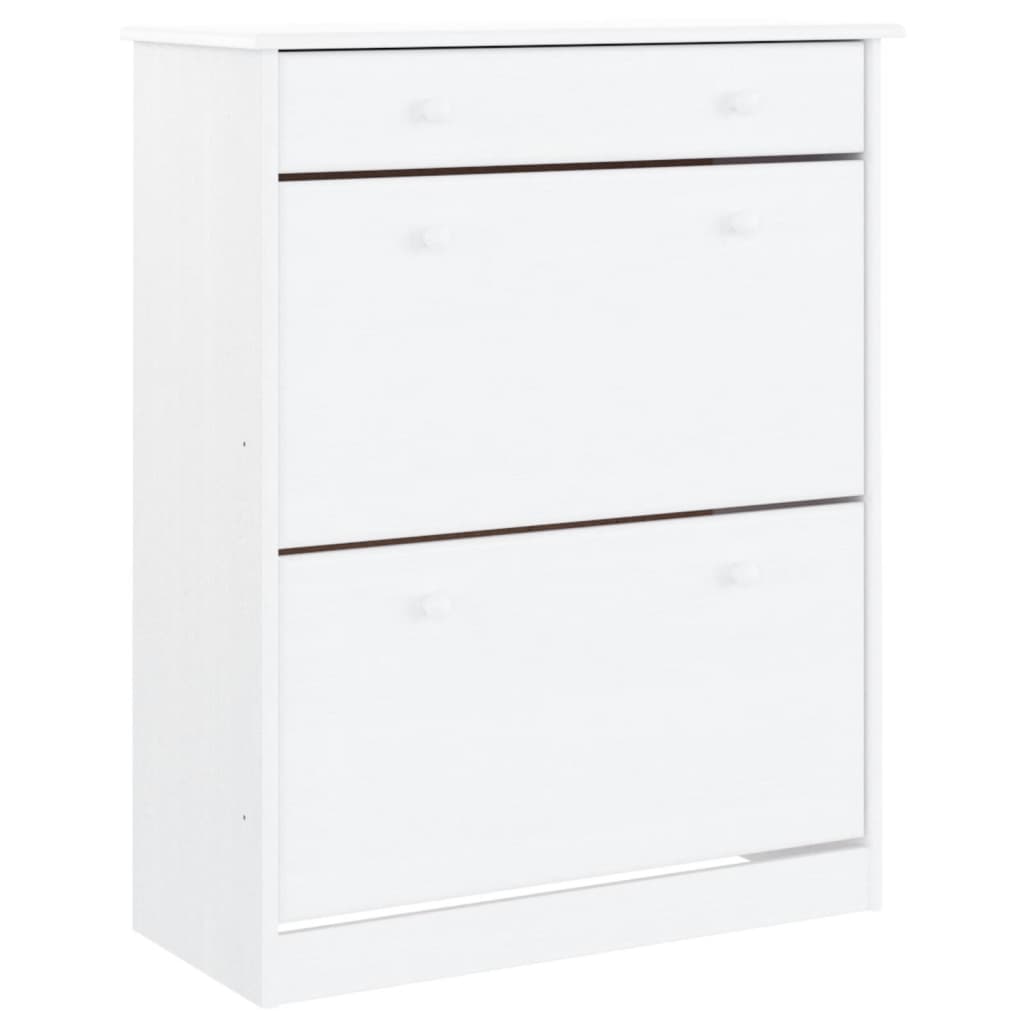 Vidaxl schoenenkast alta 77x35x96 cm massief grenenhout wit