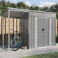 VidaXL Tuinschuur met verlengd dak 277x110,5x181 cm staal lichtgrijs
