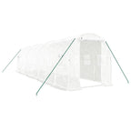 VidaXL Tuinkas met stalen frame 16 m² 8x2x2 m wit