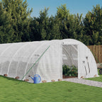 VidaXL Tuinkas met stalen frame 48 m² 12x4x2 m wit