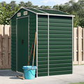 VidaXL Tuinschuur 191x130x198 cm gegalvaniseerd staal groen