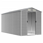 VidaXL Tuinschuur 191x385x198 cm gegalvaniseerd staal lichtgrijs