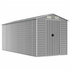VidaXL Tuinschuur 191x470x198 cm gegalvaniseerd staal lichtgrijs