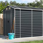 VidaXL Tuinschuur 191x470x198 cm gegalvaniseerd staal antracietkleurig