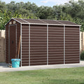 VidaXL Tuinschuur 191x300x198 cm gegalvaniseerd staal bruin
