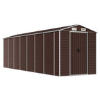 VidaXL Tuinschuur 191x640x198 cm gegalvaniseerd staal bruin