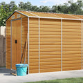 VidaXL Tuinschuur 191x810x198 cm gegalvaniseerd staal lichtbruin