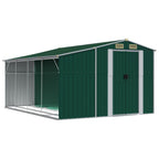 VidaXL Tuinschuur 277x365,5x179 cm gegalvaniseerd staal groen