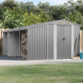 VidaXL Tuinschuur 277x365,5x179 cm gegalvaniseerd staal grijs