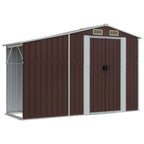 VidaXL Tuinschuur 277x93x179 cm gegalvaniseerd staal bruin
