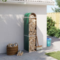 Vidaxl haardhoutopslag 40x45x170 cm gegalvaniseerd staal groen