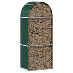 Vidaxl haardhoutopslag 80x45x190 cm gegalvaniseerd staal groen