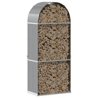 Vidaxl haardhoutopslag 80x45x190 cm gegalvaniseerd staal lichtgrijs