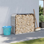 Vidaxl haardhoutopslag 120x45x100 cm gegalvaniseerd staal lichtgrijs