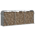 Vidaxl haardhoutopslag 234x45x100 cm gegalvaniseerd staal lichtgrijs