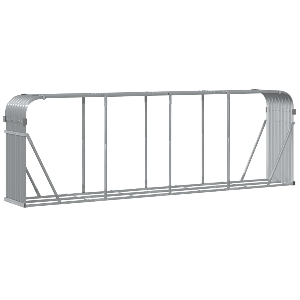 Vidaxl houthouder lichtgrijs 300x45x100 cm gegalvaniseerd staal