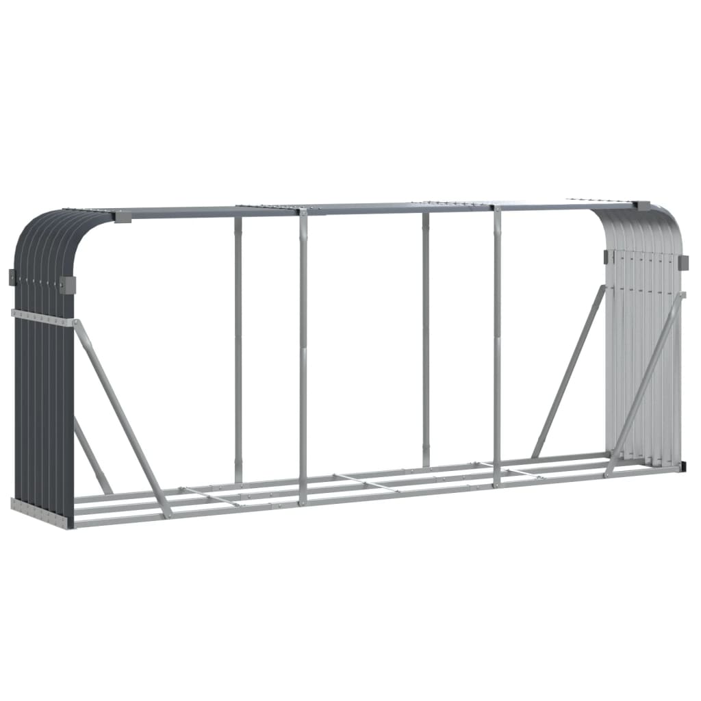 Vidaxl houthouder antraciet 234x45x100 cm gegalvaniseerd staal