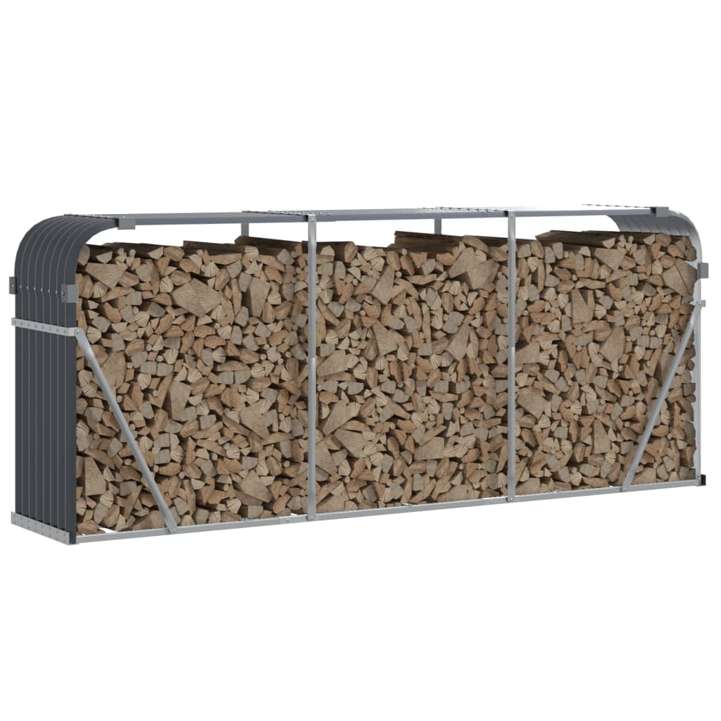 Vidaxl houthouder antraciet 234x45x100 cm gegalvaniseerd staal