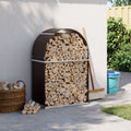 Vidaxl haardhoutopslag 80x45x120 cm gegalvaniseerd staal bruin
