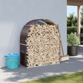 Vidaxl haardhoutopslag 120x45x140 cm gegalvaniseerd staal bruin