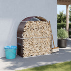 Vidaxl haardhoutopslag 120x45x140 cm gegalvaniseerd staal bruin