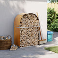 Vidaxl haardhoutopslag 80x45x120 cm gegalvaniseerd staal lichtbruin