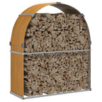 Vidaxl haardhoutopslag 120x45x140 cm gegalvaniseerd staal houtlook