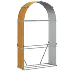 Vidaxl haardhoutopslag 120x45x210 cm gegalvaniseerd staal houtlook