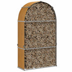 Vidaxl haardhoutopslag 120x45x210 cm gegalvaniseerd staal houtlook
