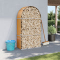 Vidaxl haardhoutopslag 120x45x210 cm gegalvaniseerd staal houtlook