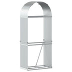 Vidaxl haardhoutopslag 80x45x190 cm gegalvaniseerd staal zilverkleurig